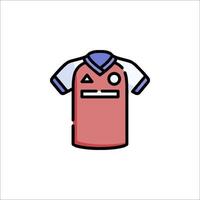 A red shirt with a blue and white design vector
