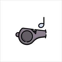 A whistle icon with a note on it vector