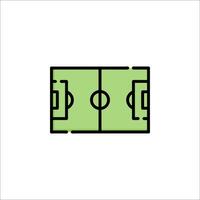 A soccer field icon in a flat style vector
