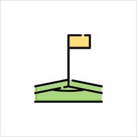 A golf course icon with a flag on top vector