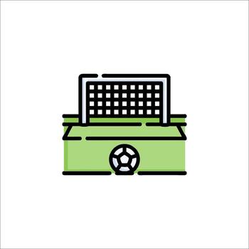 A soccer ball in a box with a net vector