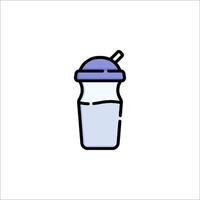 A drink bottle with a straw and a straw inside vector