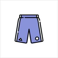 A pair of shorts with a blue and white logo vector