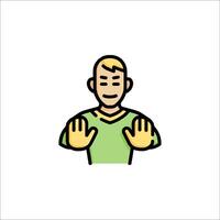 A man with hands up icon vector