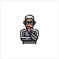A man with glasses and a beard is standing in front of a white background vector