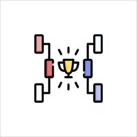 A trophy icon with a line drawing of a trophy vector