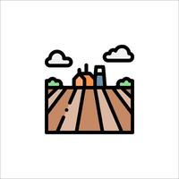 Farmland icon with a farm and a barn vector