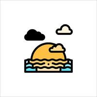 A sun and clouds icon with a wave vector