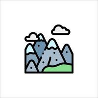 A mountain landscape with clouds and trees vector