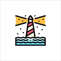 A lighthouse with a light on top of it vector