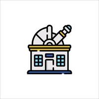 A building with a telescope on top of it vector