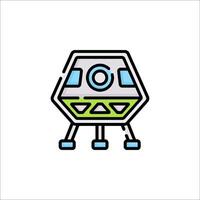 Alien spaceship icon illustration vector