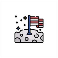 The american flag on the moon with stars vector