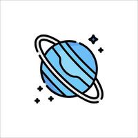 Planet icon with a ring around it vector