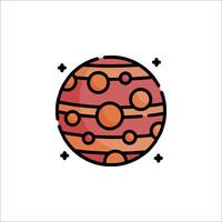 A cartoon planet with orange and red dots vector