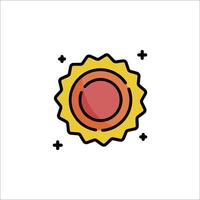 A sun icon with a red and yellow star vector