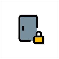 A door with a padlock on it vector
