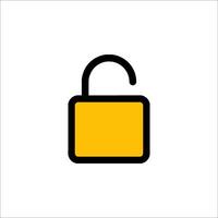 A yellow lock icon on a white background vector