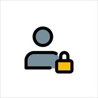 A person with a lock icon on a white background vector