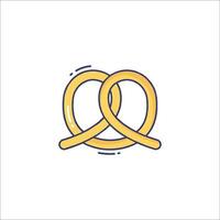 A pretzel icon with two twisted strands vector
