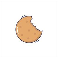 A cookie icon with a bite taken out of it vector