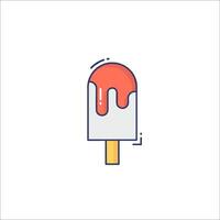 Ice cream icon with a red and white stripe vector