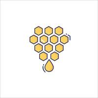 Honeycomb icon with a drop of honey vector