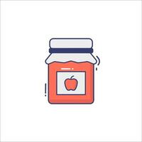 A jar of apple jelly icon vector