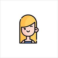 A girl avatar icon with a blonde hair vector