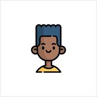 A cartoon boy with a mohawk on his head vector