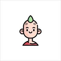 A cartoon character with a mohawk on his head vector