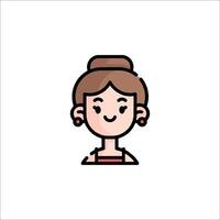 A woman with a ponytail and a ponytail vector