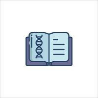 An open book with a dna molecule on it vector