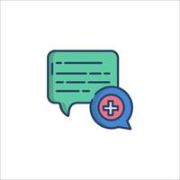 A speech bubble with a plus sign on it vector