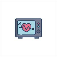 Heart monitor icon on white background vector
