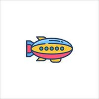 A colorful cartoon airplane flying in the sky vector