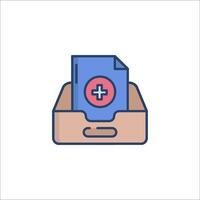 A box with a medical file inside vector