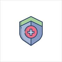 A shield with a plus sign on it vector