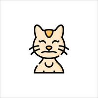 A cat with a sad expression on its face vector