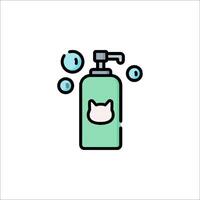 A bottle of soap with a cat on it vector