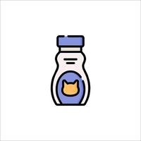 A bottle of milk with a cat on it vector