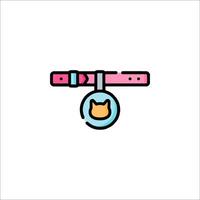 A cat is wearing a collar on a pink background vector