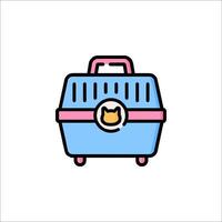 A cat carrier with a pink bow on top vector