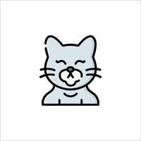 A cat icon with a tongue out vector