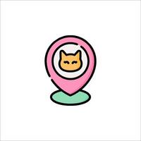 A cat icon on a map marker vector