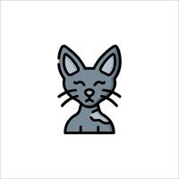 A cat icon with a black and white background vector