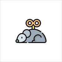 Mouse with a pair of glasses icon vector