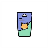 A cat in a bag icon on a white background vector