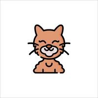 A cat icon with a smile on its face vector