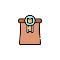 A bag with a cat inside it on a white background vector